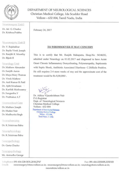 Medical Reports of Ranjith Mahapatra