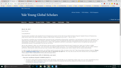 Acceptance letter