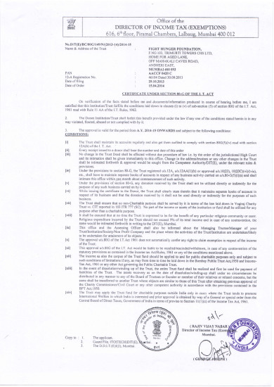 80 G Certificate