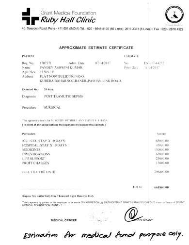 Revised estimate of Ruby Hall Clinic