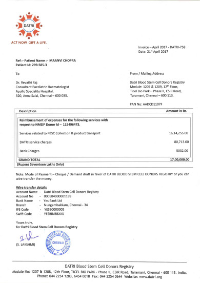Donor's cell Bill