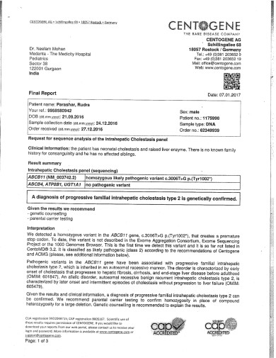 Gene Test report