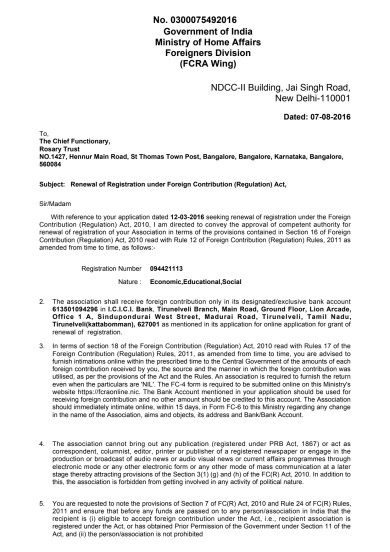 FCRA Certificate