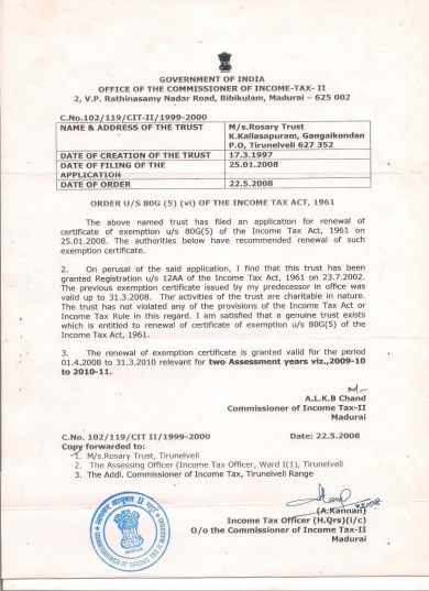 80G Certificate