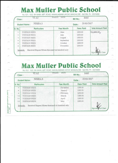 School Payment for Nisha