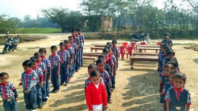 Kids in Queue for Prayer