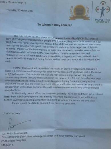 Letter from Doctor