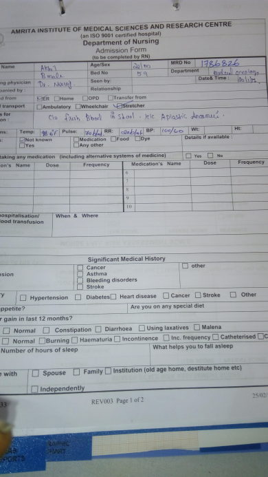 seeking help for 23 yrs boy suffering from Aplastic anemia