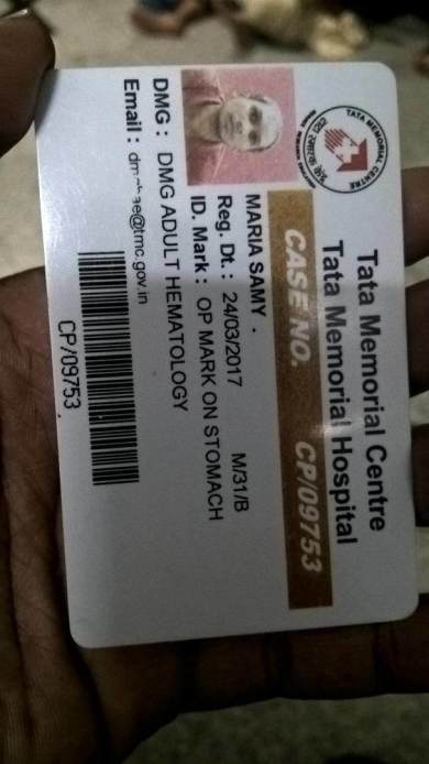 Admission Medical Card of Tata Hospital