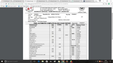 Blood Count Report