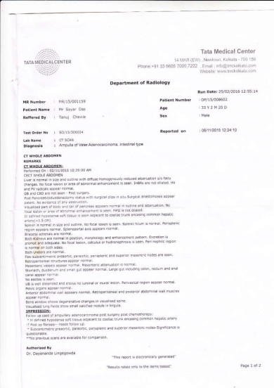 POST SURGERY AND CHEMOTHERAPY REPORTS