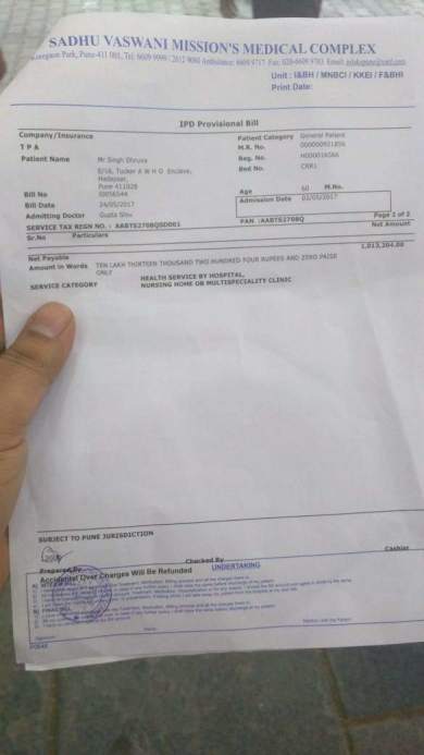 Estimated bill till 25 May