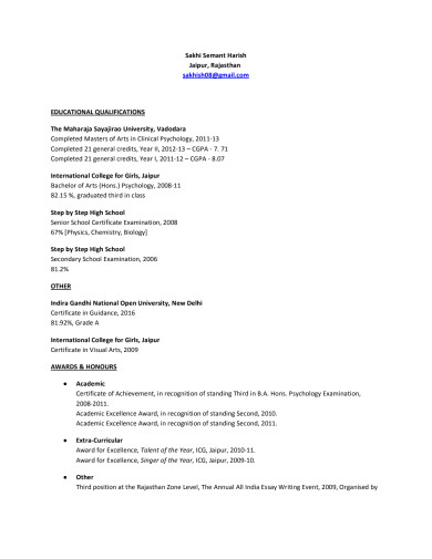 Resume - Sakhi Semant Harish