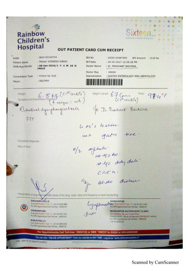 O. P. card, Letter for help, investigation report, endoscopy & biopsy