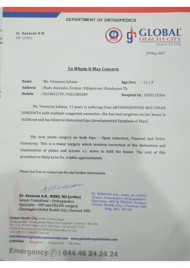 Estimation letter