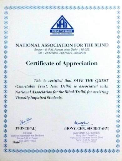 NAB certificate for association