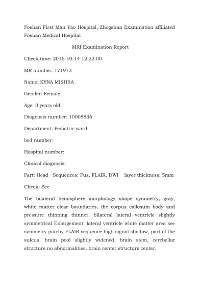 MRI Report 2016