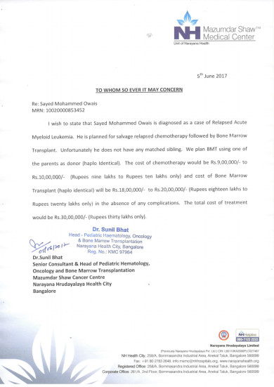 Estimation letter