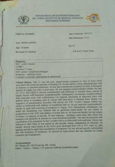 Medical Record - 12 - 1st Hospital Admission Discharge Card - 1