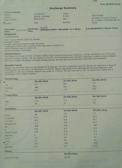 Medical Record - 19 - 3rd Hospital Admission Discharge Card - 1