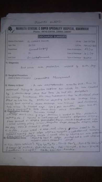 Details about previous Treatment done - 1