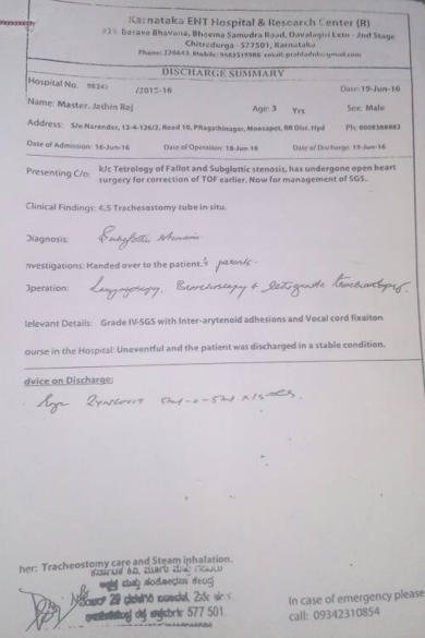 Chitradurga ENT Hospital Dr. Prahalladha advised to do Laryngscopy