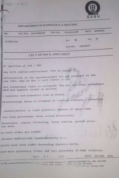 Neck and chest Ultrasound report
