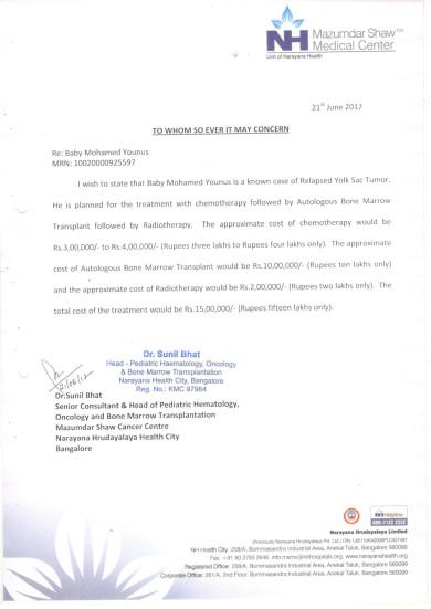 Estimation letter