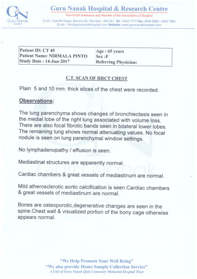 C.T. Scan of HRCT Test