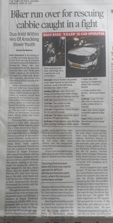 News in The Times of India_Dated June 26th 2017