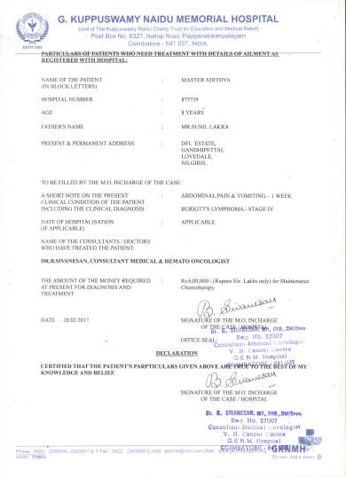 Estimate letter