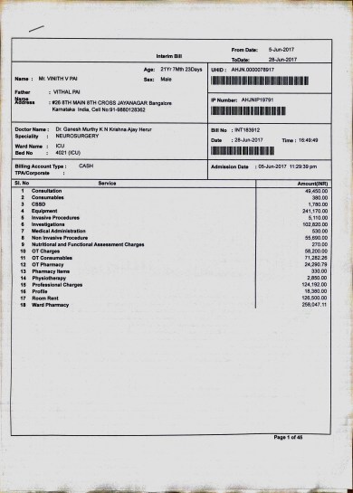 hospital bill