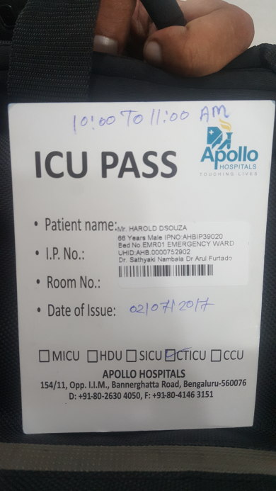ICU Admit card