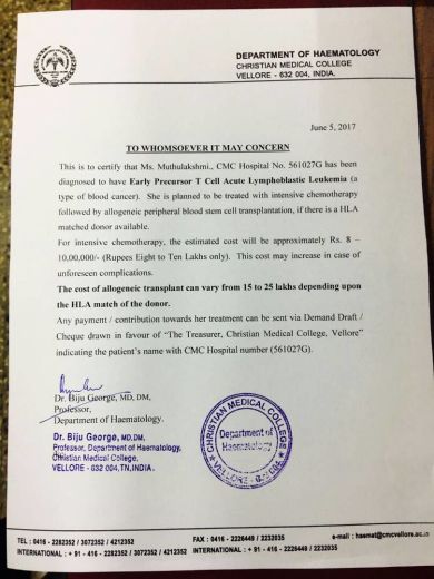 Estimation letter for medical expenses