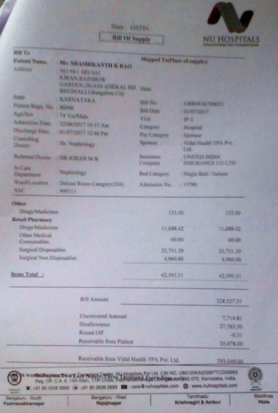 Hospitalization bill