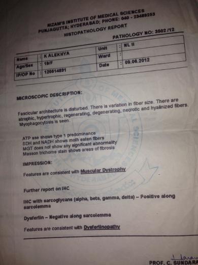 medical document from NIIMS