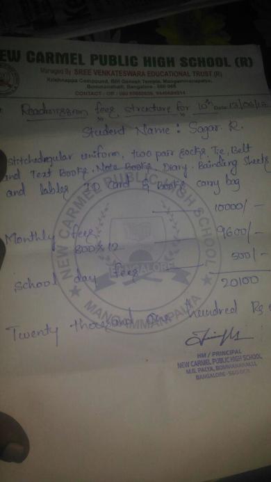 School Fees for 1 year