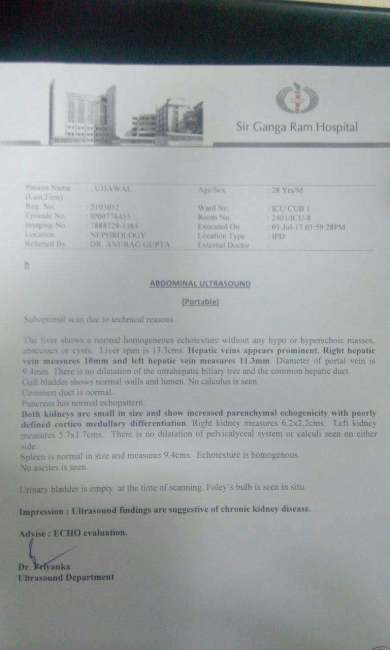 Diagnosis of patient