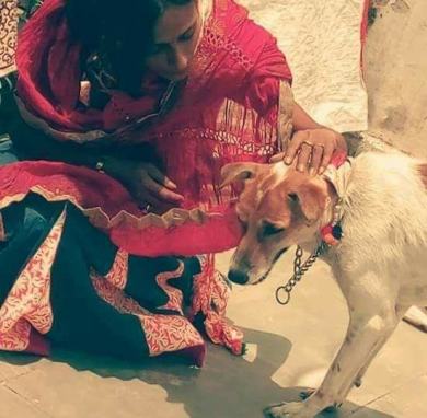 Kaveri Rana Bhardwaj with Chotu, the cruelty victim, brain was bashed!