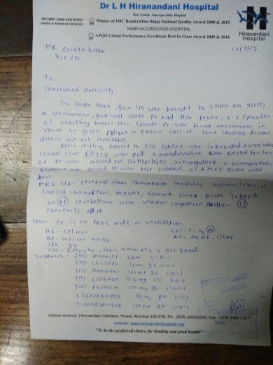 Hospital Letter