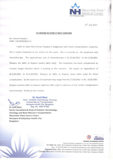 Estimation letter