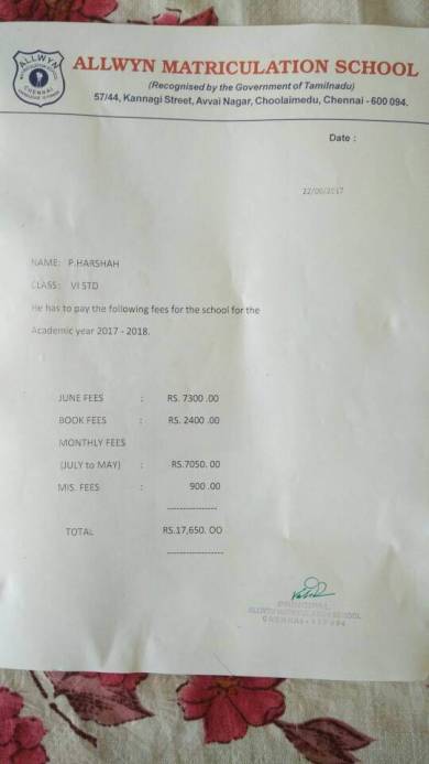 Harshah's fee structure of the year