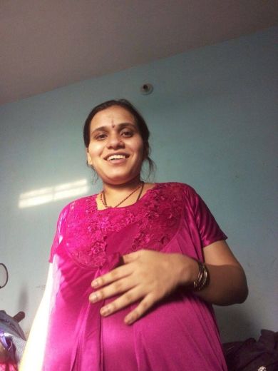 Sister Chaitra while pregnant