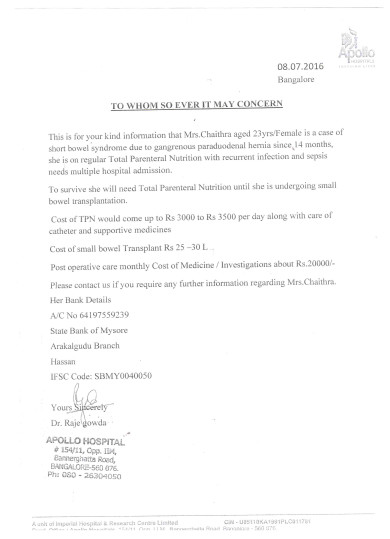 Apollo hospital doctors letter