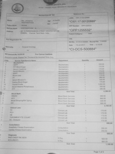 Test report bills
