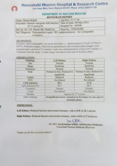 Kidney Function (GFR Value)Reduced at 2014 Doctors didn't take action
