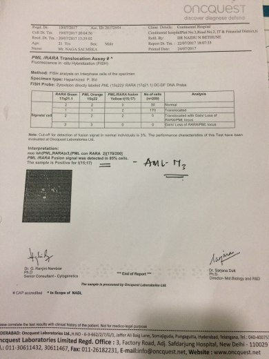 Cancer confirmation report