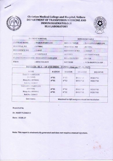 This report of my child.