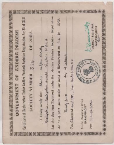Registration Certificate