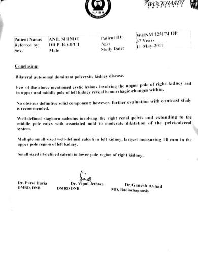 Report from Doctor